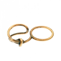 Balenciaga Asymmetric Bow Gold Tone Double Ring