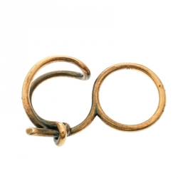 Balenciaga Asymmetric Bow Gold Tone Double Ring