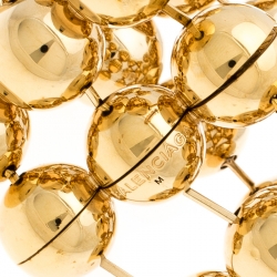 Pre Owned Balenciaga Gold Tone Triple Sphere Link Bracelet 