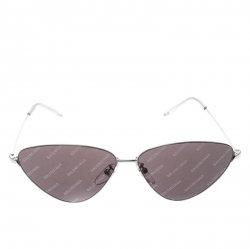 Pre Owned Balenciaga Silver/Black Monogram BB0015S Cat Eye Sunglasses
