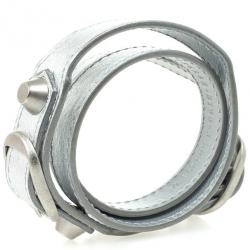 Pre Owned Balenciaga Giant Gold Bracelet Triple Tour Gris Glacé