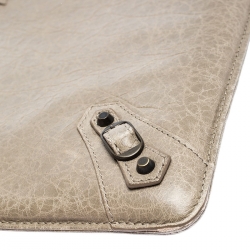 Pre Owned Balenciaga Dark Beige Leather iPad Cover