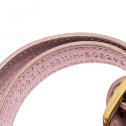 Pre Owned Balenciaga Light Pink RGH Leather Double Tour Bracelet M