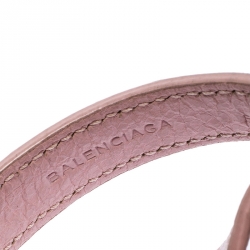 Pre Owned Balenciaga Light Pink RGH Leather Double Tour Bracelet M