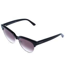 Pre Owned Balenciaga Black/Silver Gradient Half Rim BA 127 Cat Eye Sunglasses