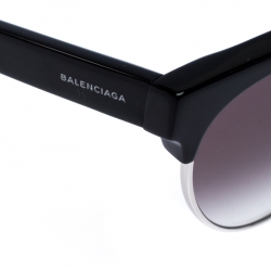 Pre Owned Balenciaga Black/Silver Gradient Half Rim BA 127 Cat Eye Sunglasses