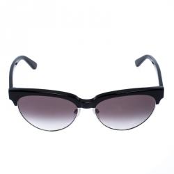 Pre Owned Balenciaga Black/Silver Gradient Half Rim BA 127 Cat Eye Sunglasses