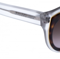 Pre Owned Balenciaga White/Brown BA 65 58B Cateye Sunglasses