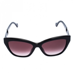 Pre Owned Balenciaga Black Gradient Twisted Temple Cat Eye Sunglasses