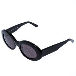 Pre Owned Balenciaga Black Logomania Oval Sunglasses
