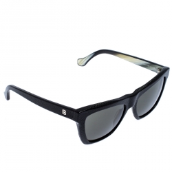 Pre Owned Balenciaga Black Caviar Embossed BA 57 Wayferer Sunglasses