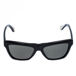 Pre Owned Balenciaga Black Caviar Embossed BA 57 Wayferer Sunglasses
