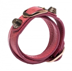 Balenciaga Arena Pink Leather Giant Triple Tour Bracelet M