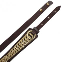 Pre Owned Balenciaga Brown Leather Chain Belt 85 CM