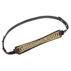 Pre Owned Balenciaga Brown Leather Chain Belt 85 CM