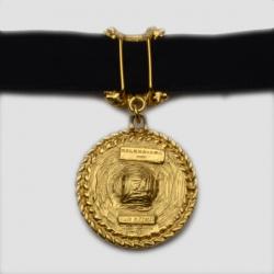 Pre Owned Balenciaga Purple Crystal Golden Necklace 
