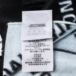 Balenciaga Bicolor Logo Intarsia Brushed Silk Scarf