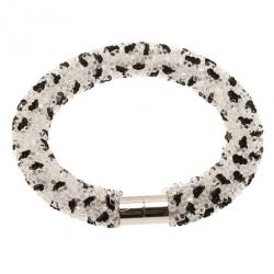 Pre Owned Balenciaga Black & White Spotted Embroidery Necklace