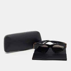 Pre Owned Balenciaga Black BB0095S Rectangular Sunglasses