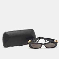 Pre Owned Balenciaga Black BB Logo Rectangle Sunglasses