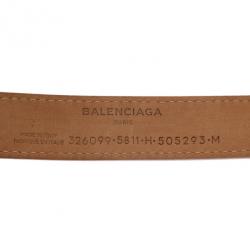Pre Owned Balenciaga Light Pink Leather Tube Medium Bracelet 17CM