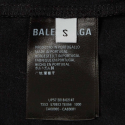 مملوكة مسبقًا Balenciaga Black Logo All-Over Print Cotton T-Shirt S