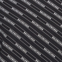 مملوكة مسبقًا Balenciaga Black Logo All-Over Print Cotton T-Shirt S