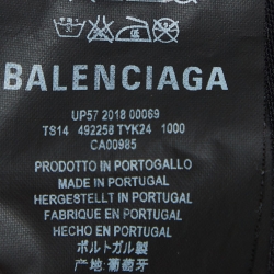 Pre Owned Balenciaga Black Logo Print Cotton T-Shirt XS