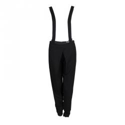 Pre Owned Balenciaga Black Stretch Crepe Pleat Front Tapered Suspender Trousers M