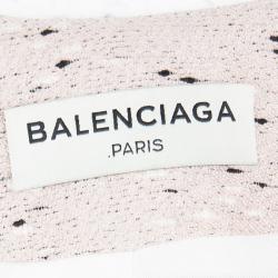 Pre Owned Balenciaga Textured Pale Pink Buckle Detail Sleeveless Dress Coat S