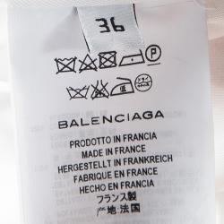 Pre Owned Balenciaga Textured Pale Pink Buckle Detail Sleeveless Dress Coat S