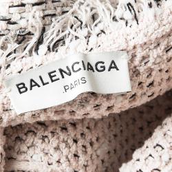 Pre Owned Balenciaga Blush Pink Textured Short Sleeve Top M