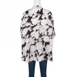 Pre Owned Balenciaga Multicolor Animal Printed Silk Oversized Blouse M