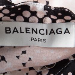 Pre Owned Balenciaga Multicolor Animal Printed Silk Oversized Blouse M