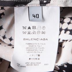Pre Owned Balenciaga Multicolor Animal Printed Silk Oversized Blouse M