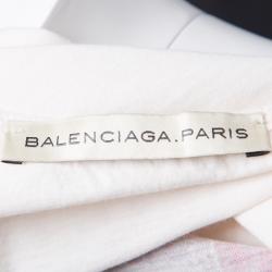 Pre Owned Balenciaga Cream Logo Print Jersey Camisole M
