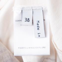 Pre Owned Balenciaga Cream Logo Print Jersey Camisole M