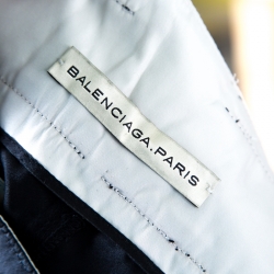 Pre Owned Balenciaga Black Paper Bag Waist Pleat Front Shorts M