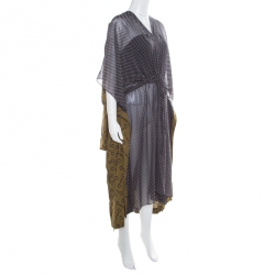 مملوكة مسبقًا فستان بالنسياغا طبقات مطبوع متعدد الألوان M