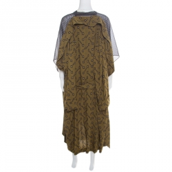 مملوكة مسبقًا فستان بالنسياغا طبقات مطبوع متعدد الألوان M