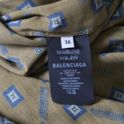 مملوكة مسبقًا فستان بالنسياغا طبقات مطبوع متعدد الألوان M