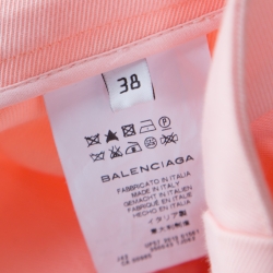 Pre Owned Balenciaga Pink Box Pleat Detail Mini Skirt M