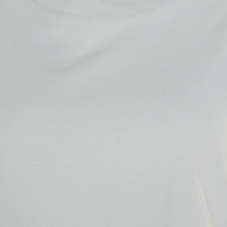 Pre Owned Balenciaga Grey Logo Stamp Detail Short Sleeve T-Shirt L