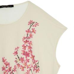 مملوكة مسبقًا Balenciaga Crème Cherry Blossom Printed Sleeveless Top M