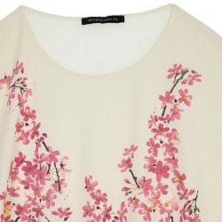 مملوكة مسبقًا Balenciaga Crème Cherry Blossom Printed Sleeveless Top M