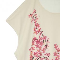 مملوكة مسبقًا Balenciaga Crème Cherry Blossom Printed Sleeveless Top M