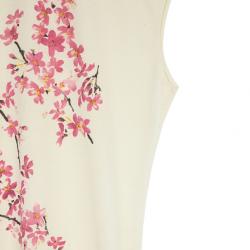 مملوكة مسبقًا Balenciaga Crème Cherry Blossom Printed Sleeveless Top M