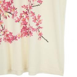 مملوكة مسبقًا Balenciaga Crème Cherry Blossom Printed Sleeveless Top M