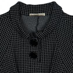 Pre Owned Balenciaga Monochrome Grid Print Dress M