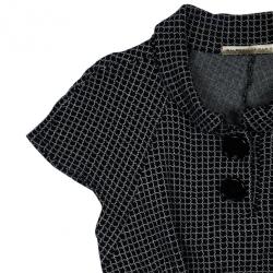 Pre Owned Balenciaga Monochrome Grid Print Dress M